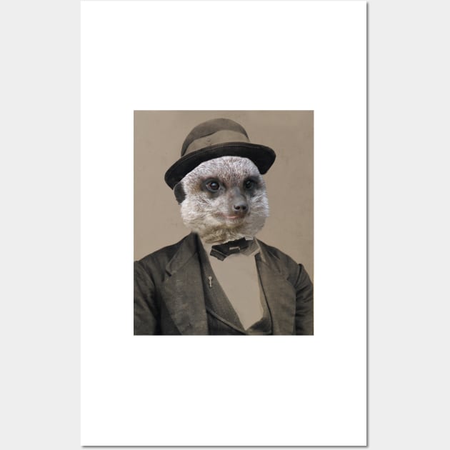 Meer Cat in a Fedora Wall Art by Loveday101